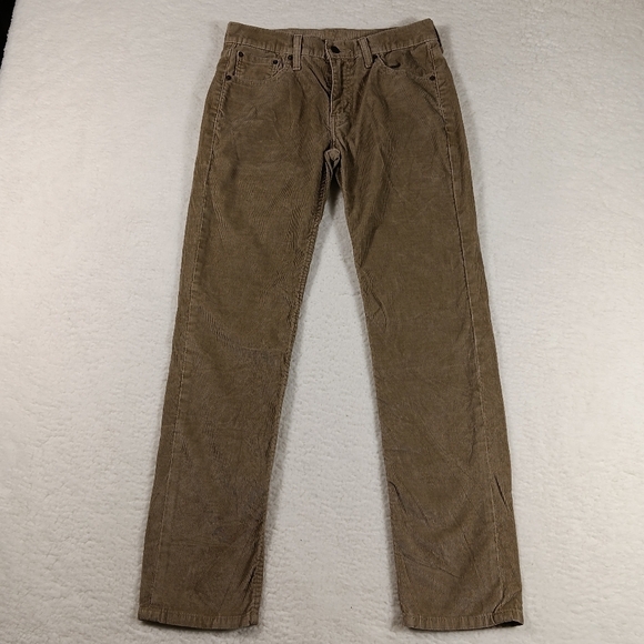 Levis 511 Pants Mens 30x32 Tan Corduroy Slim Fit Straight Leg Hipster - Picture 1 of 13